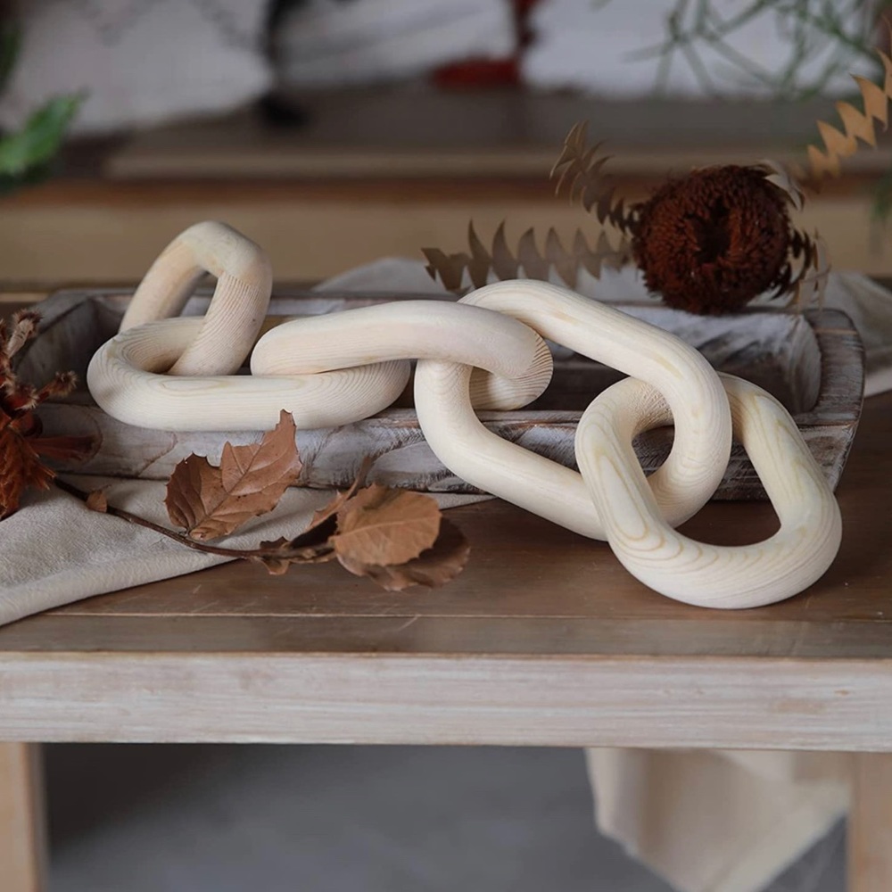 Wood Chain Link Decor for Coffee Table | Decor | Wood Knot for Aesthetic Decor
